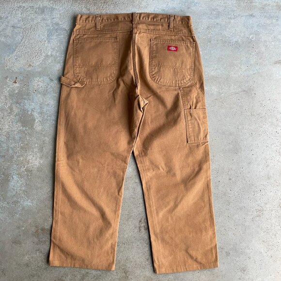Dickies Carpenter Pants Dungaree Fit Size: 38x28 Tan Canvas Work - Picture 2 of 6
